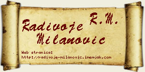 Radivoje Milanović vizit kartica